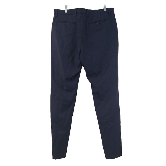 Banana Republic Tailored Slim Fit Wool Blue Plaid Pants Men's 34"x32" Office - Picture 2 of 9